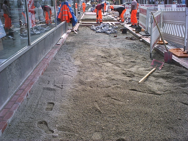 Trabajos de urbanización en Lilienthal, Alemania